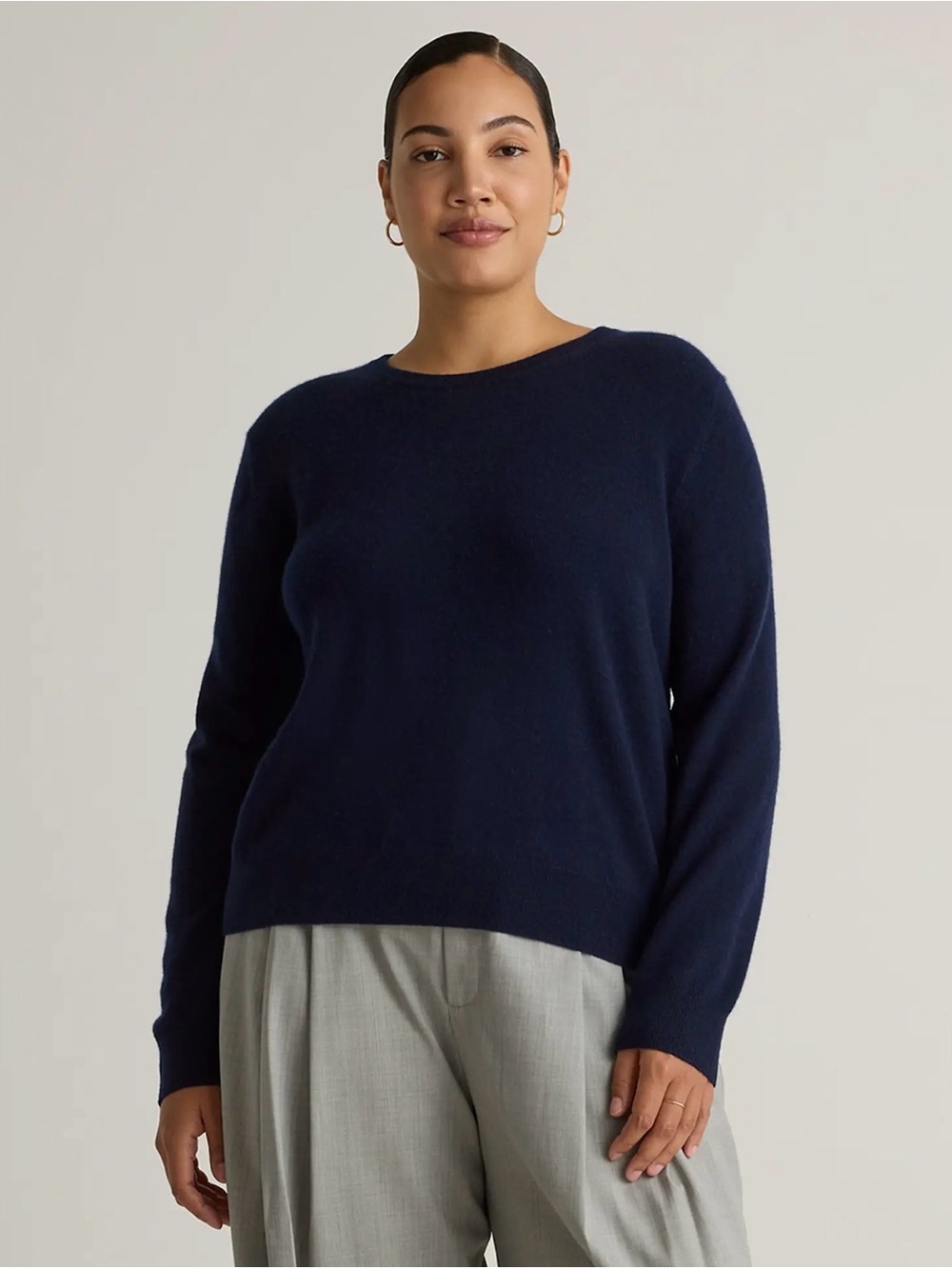 Mongolian Cashmere Medium True Navy Crewneck Sweater - Women's